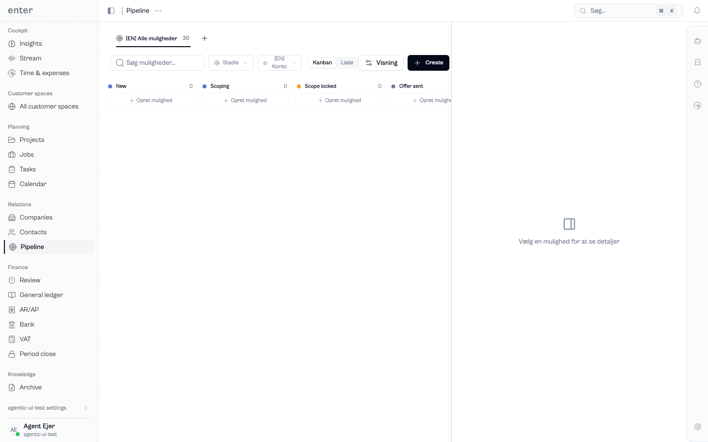 Enter CRM pipeline with deal stages